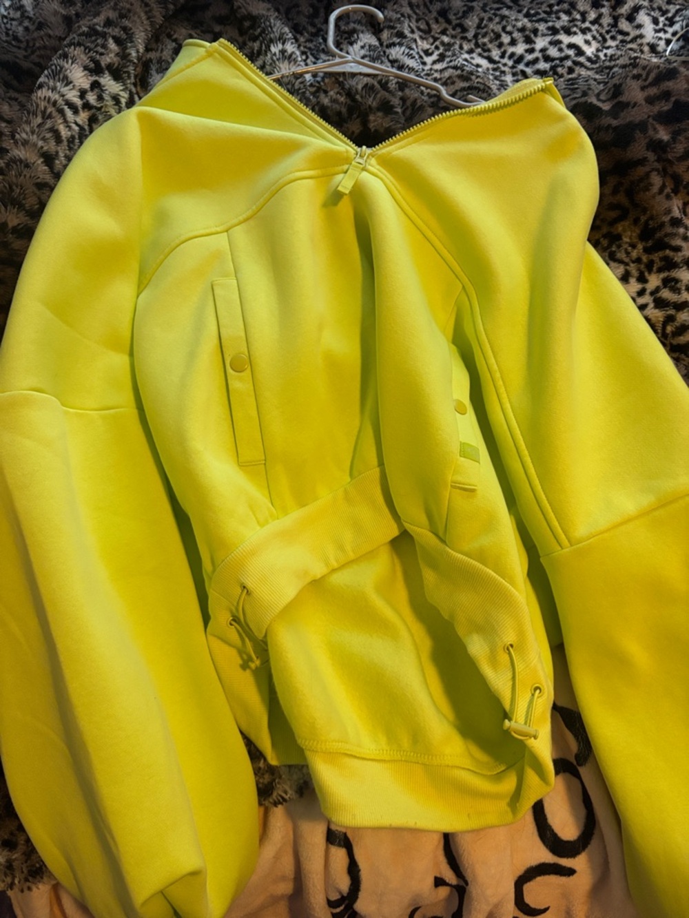 Neon Yellow Zip-Up Hoodie